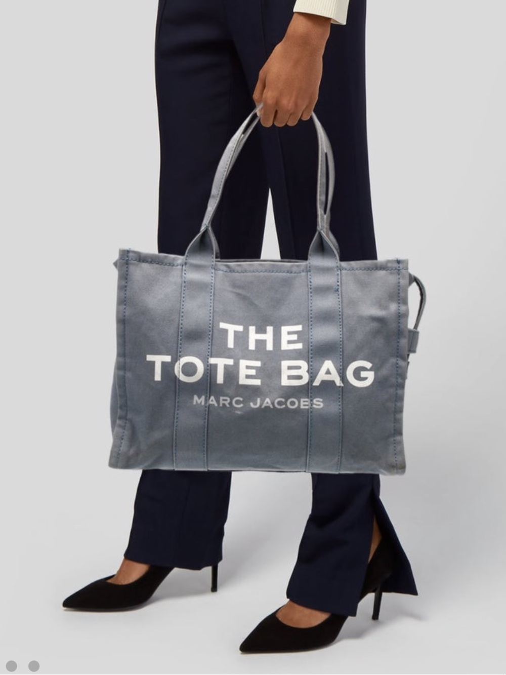 Large Marc Jacobs The Tote Bag Canvas Tote in light grayish blue
